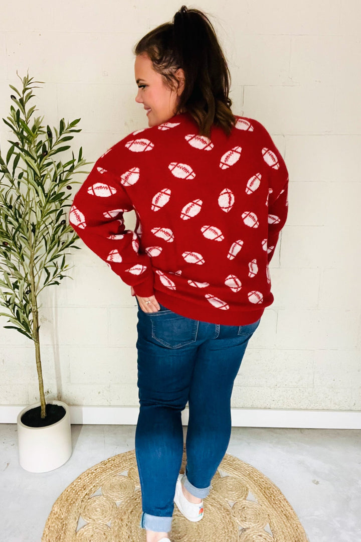 Game Day Red Football Print Jacquard Knit Sweater-Haptics-[option4]-[option5]-[option6]-[option7]-[option8]-Shop-Boutique-Clothing-for-Women-Online