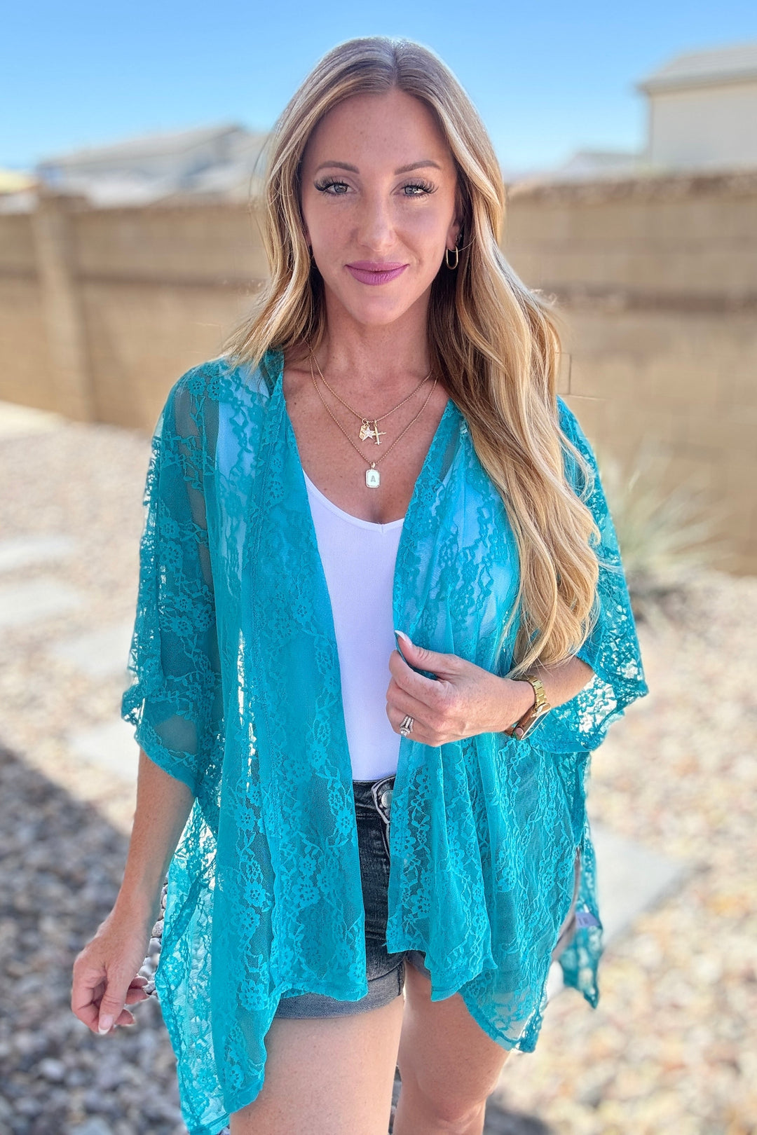 Good Days Ahead Lace Kimono In Teal-Layers-Ave Shops-[option4]-[option5]-[option6]-[option7]-[option8]-Shop-Boutique-Clothing-for-Women-Online