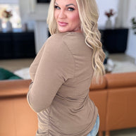 Ruched Cowl Neck Top in Mocha-Tops-Ave Shops-[option4]-[option5]-[option6]-[option7]-[option8]-Shop-Boutique-Clothing-for-Women-Online