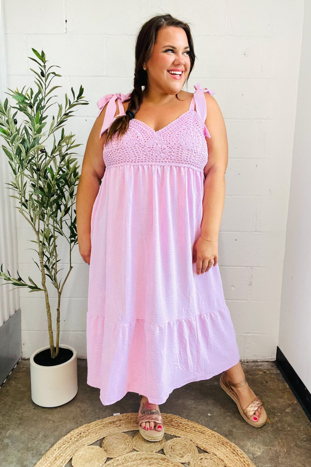 Feeling Your Best Pink Crochet Lace Babydoll Midi Dress-Haptics-[option4]-[option5]-[option6]-[option7]-[option8]-Shop-Boutique-Clothing-for-Women-Online