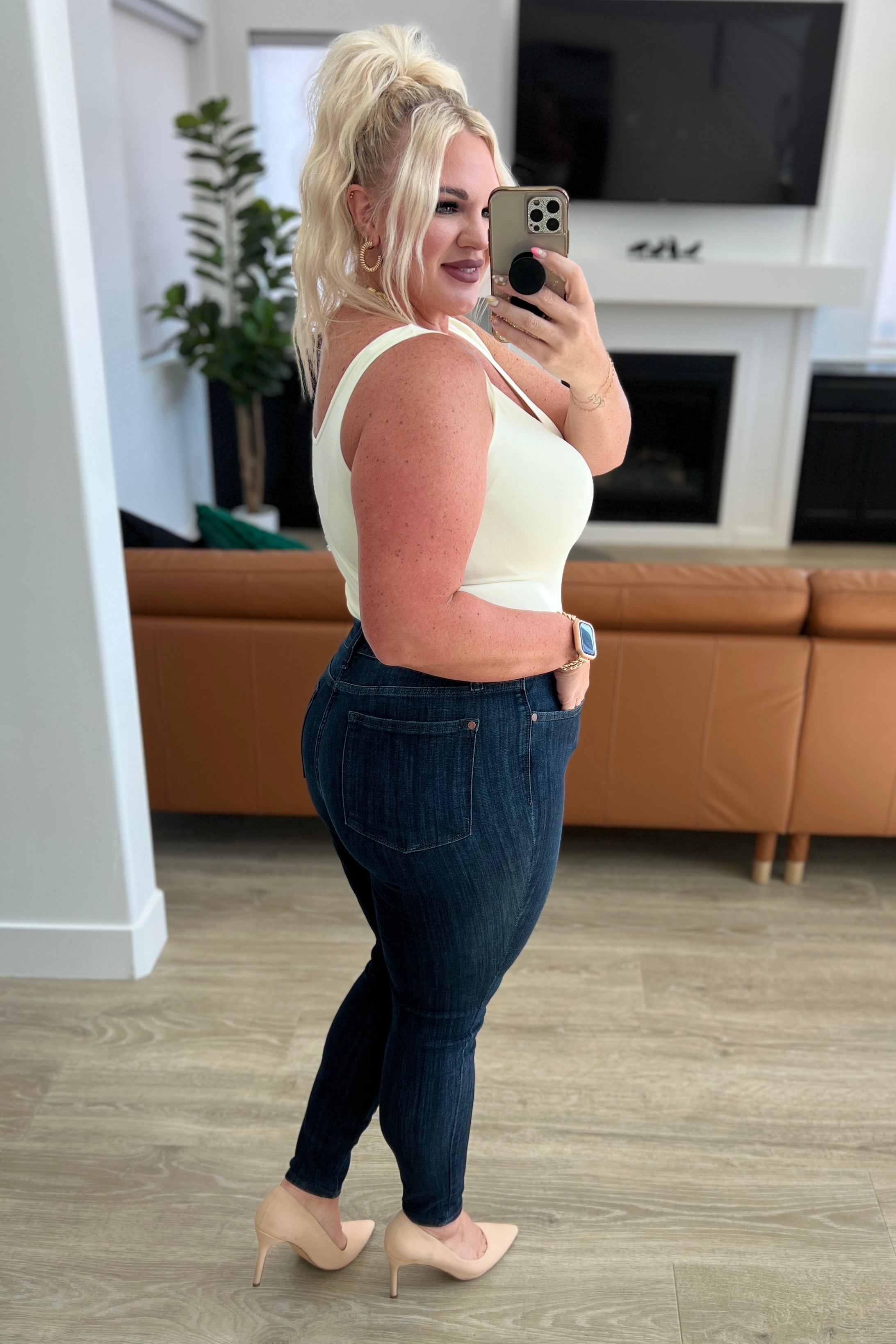 Judy Blue Celecia High Waist Hand Sanded Resin Skinny Jeans-Denim-Ave Shops-[option4]-[option5]-[option6]-[option7]-[option8]-Shop-Boutique-Clothing-for-Women-Online