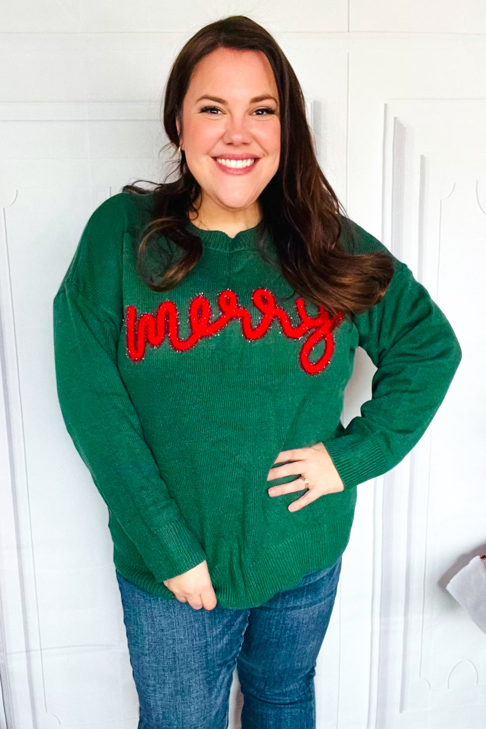 Be Merry Hunter Green Pop Up Lurex Sweater-Haptics-[option4]-[option5]-[option6]-[option7]-[option8]-Shop-Boutique-Clothing-for-Women-Online