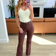Judy Blue Sienna High Rise Control Top Flare Jeans in Espresso-Denim-Ave Shops-[option4]-[option5]-[option6]-[option7]-[option8]-Shop-Boutique-Clothing-for-Women-Online