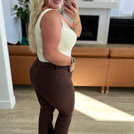 Judy Blue Sienna High Rise Control Top Flare Jeans in Espresso-Denim-Ave Shops-[option4]-[option5]-[option6]-[option7]-[option8]-Shop-Boutique-Clothing-for-Women-Online