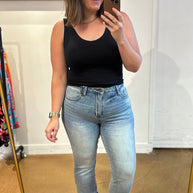 Judy Blue Miranda High Rise Plaid Cuff Vintage Straight Jeans-Denim-Ave Shops-[option4]-[option5]-[option6]-[option7]-[option8]-Shop-Boutique-Clothing-for-Women-Online