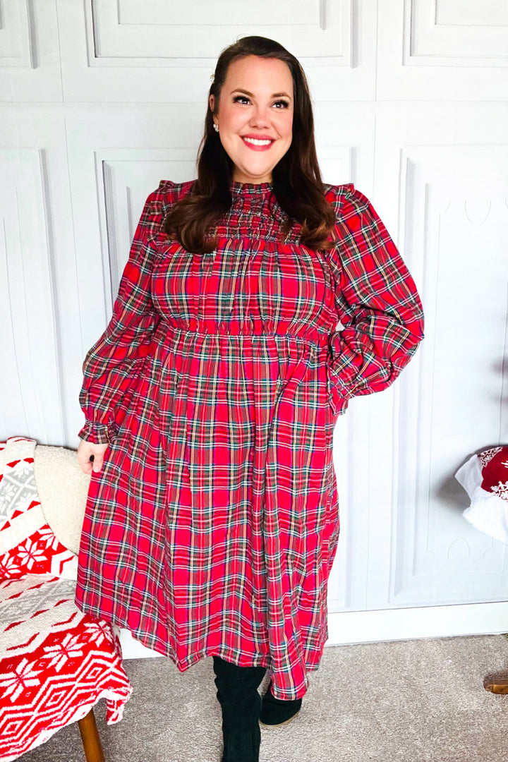 All I Want Hunter Red Plaid Check Woven Pocketed Dress-Haptics-[option4]-[option5]-[option6]-[option7]-[option8]-Shop-Boutique-Clothing-for-Women-Online