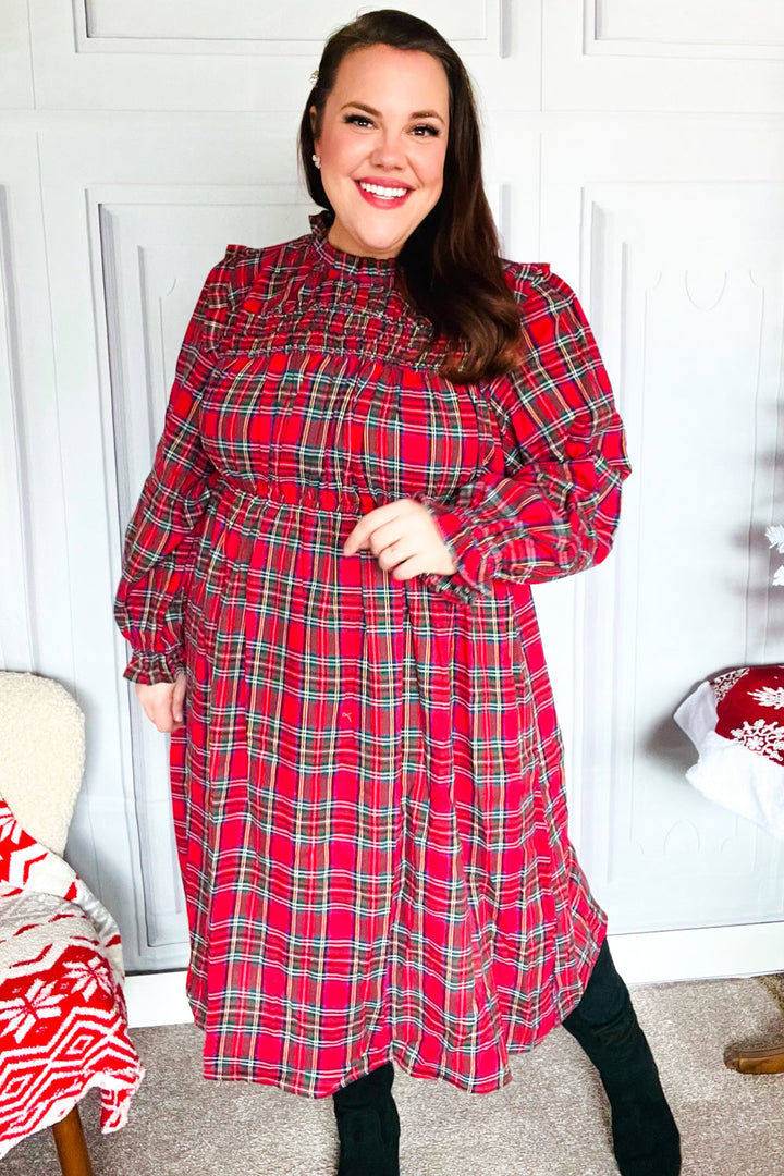 All I Want Hunter Red Plaid Check Woven Pocketed Dress-Haptics-[option4]-[option5]-[option6]-[option7]-[option8]-Shop-Boutique-Clothing-for-Women-Online