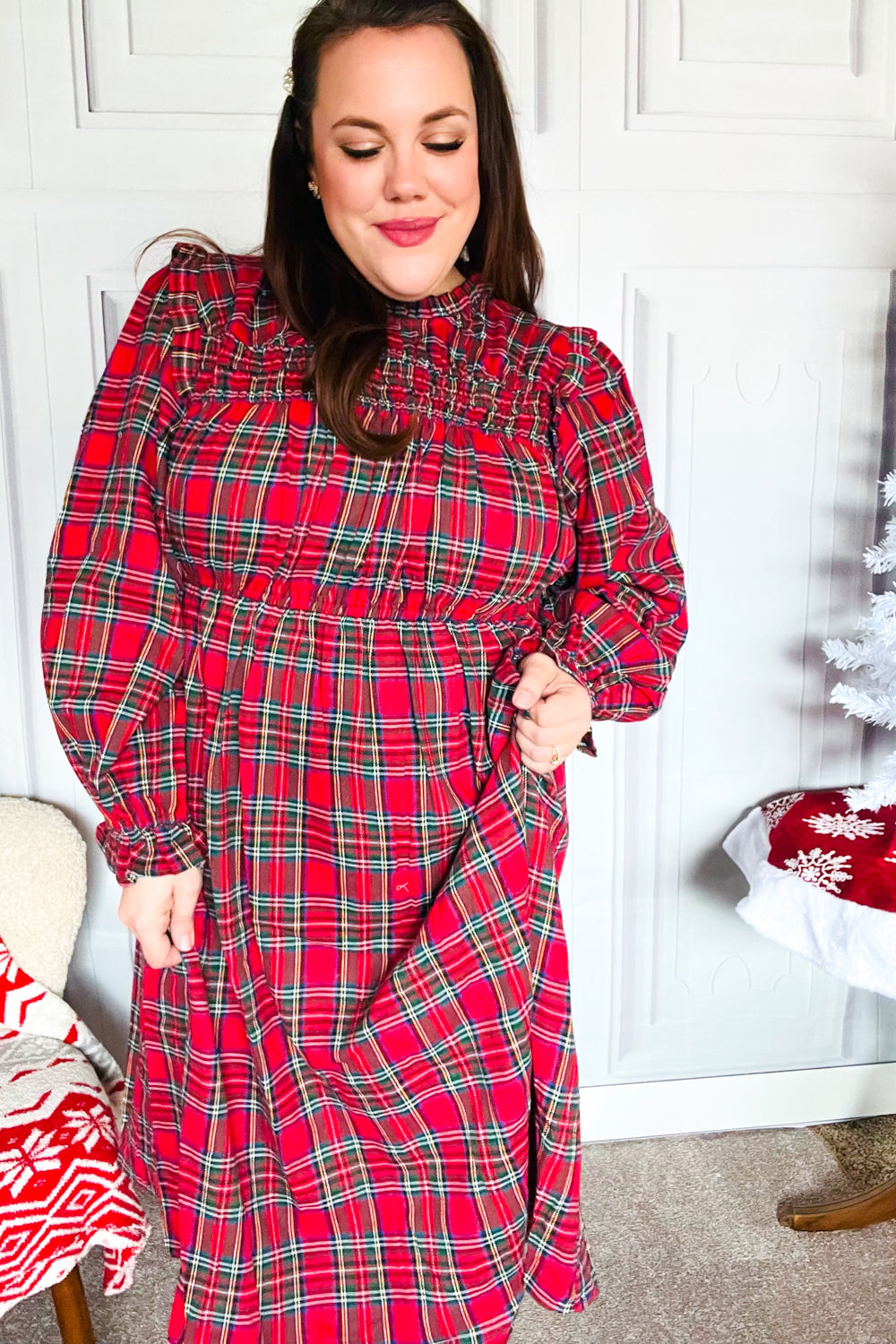 All I Want Hunter Red Plaid Check Woven Pocketed Dress-Haptics-[option4]-[option5]-[option6]-[option7]-[option8]-Shop-Boutique-Clothing-for-Women-Online