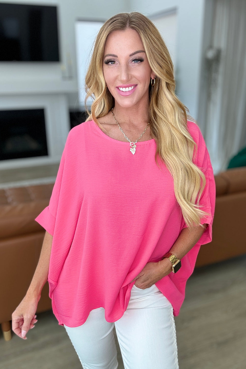 Feels Like Me Dolman Sleeve Top in Bubble Gum Pink-Tops-Ave Shops-[option4]-[option5]-[option6]-[option7]-[option8]-Shop-Boutique-Clothing-for-Women-Online