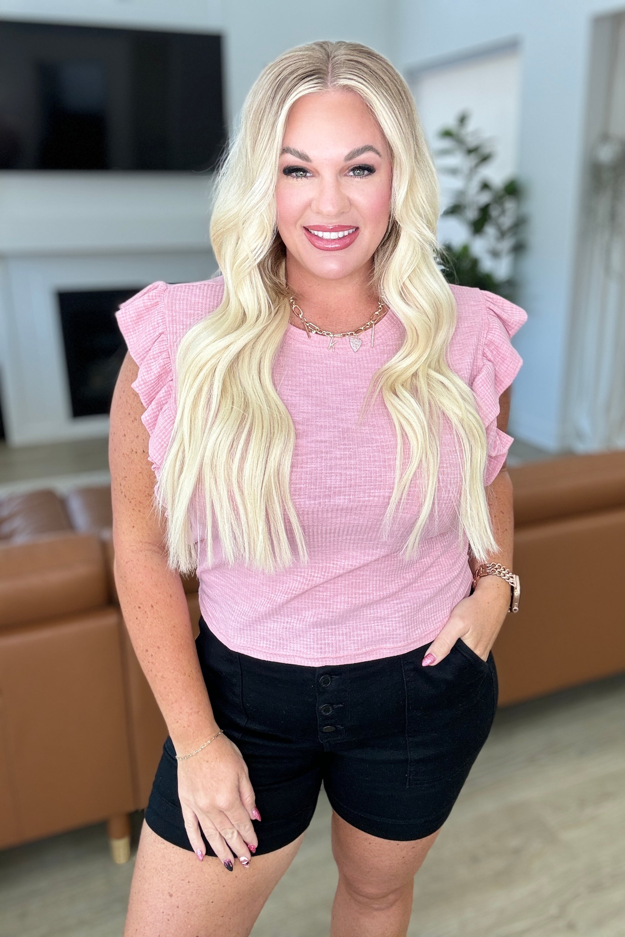 Especially Sweet Ruffle Sleeve Top-Tops-Ave Shops-[option4]-[option5]-[option6]-[option7]-[option8]-Shop-Boutique-Clothing-for-Women-Online