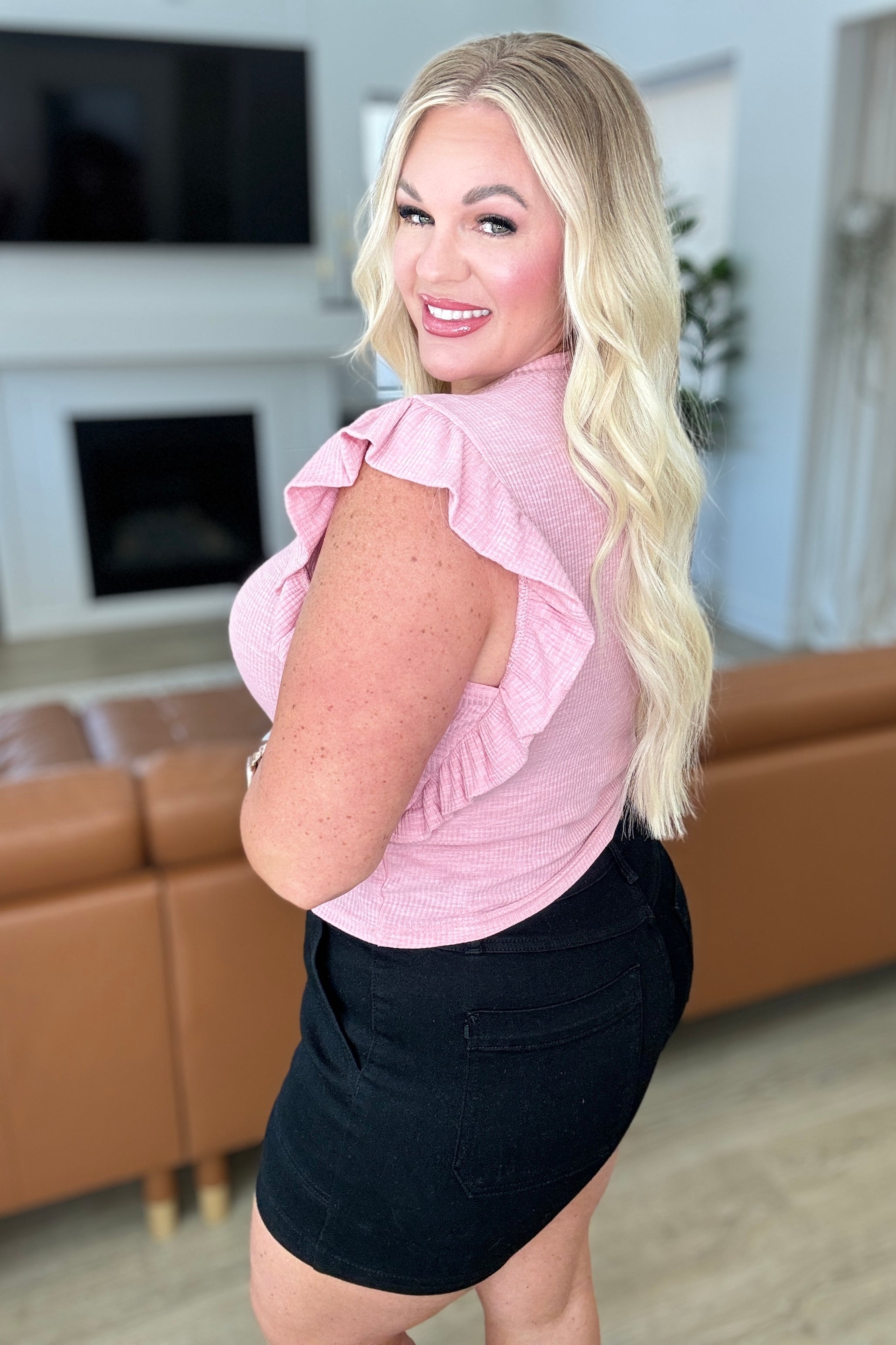 Especially Sweet Ruffle Sleeve Top-Tops-Ave Shops-[option4]-[option5]-[option6]-[option7]-[option8]-Shop-Boutique-Clothing-for-Women-Online