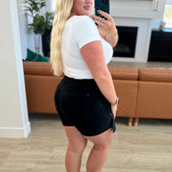 Judy Blue Bentli High Rise Side Tie Denim Skort in Black-Denim-Ave Shops-[option4]-[option5]-[option6]-[option7]-[option8]-Shop-Boutique-Clothing-for-Women-Online