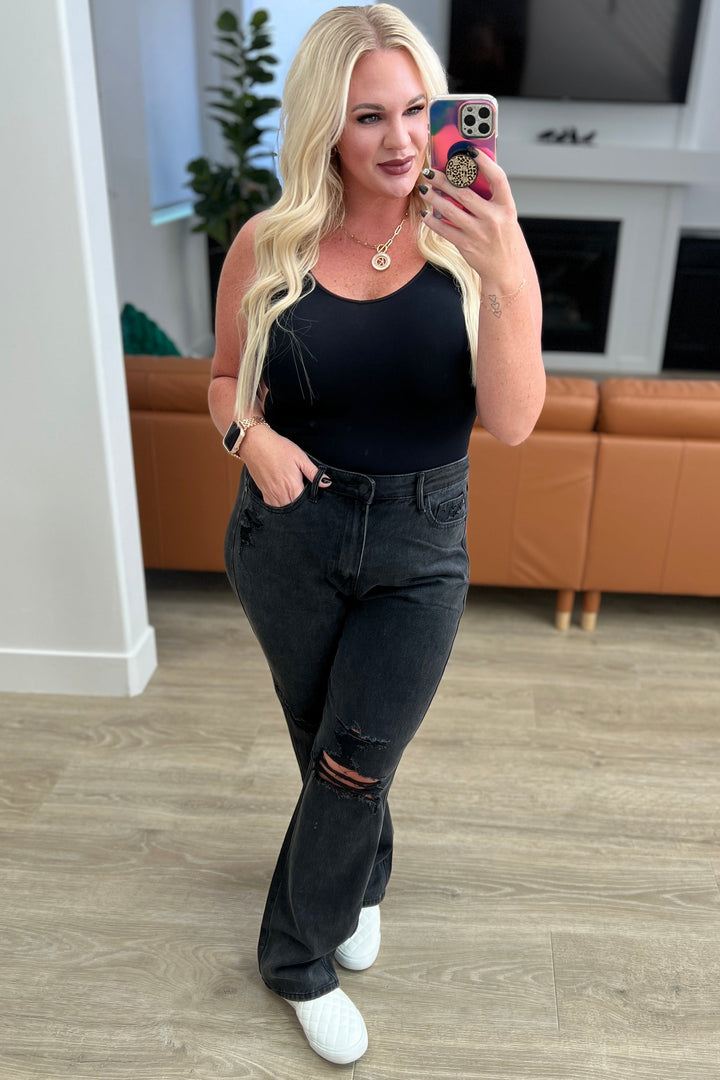 Susannah High Rise Rigid Magic 90's Distressed Straight Jeans in Black-Denim-Ave Shops-[option4]-[option5]-[option6]-[option7]-[option8]-Shop-Boutique-Clothing-for-Women-Online