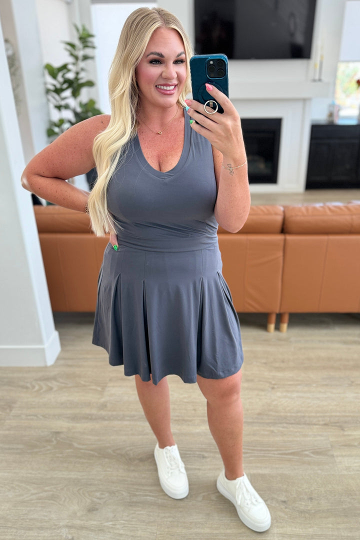 Rae Mode Hop, Skip and a Jump Dress and Shorts Set in Charcoal-Athleisure-Ave Shops-[option4]-[option5]-[option6]-[option7]-[option8]-Shop-Boutique-Clothing-for-Women-Online