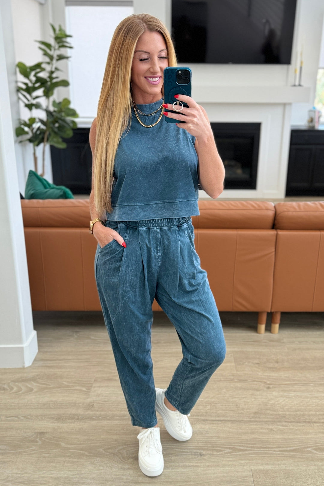 Rae Mode Limber Up Tapered Leg Joggers in Slate Blue-Athleisure-Ave Shops-[option4]-[option5]-[option6]-[option7]-[option8]-Shop-Boutique-Clothing-for-Women-Online