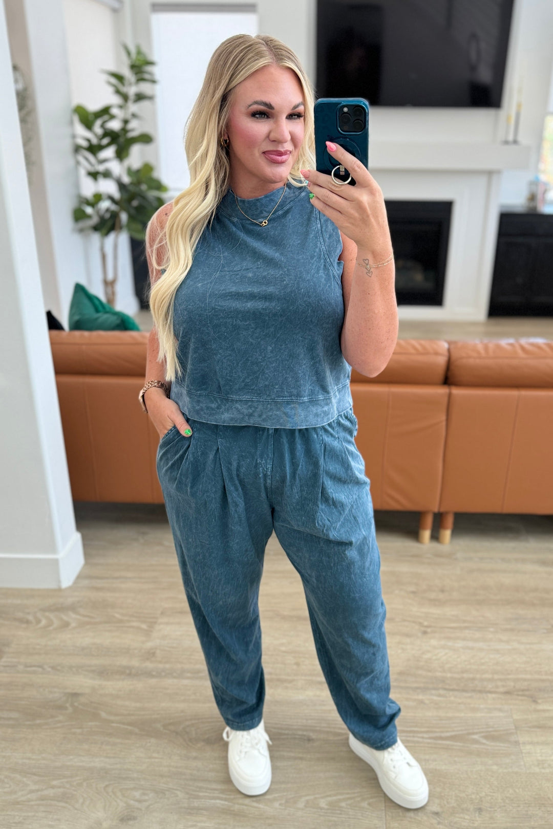 Rae Mode Limber Up Tapered Leg Joggers in Slate Blue-Athleisure-Ave Shops-[option4]-[option5]-[option6]-[option7]-[option8]-Shop-Boutique-Clothing-for-Women-Online