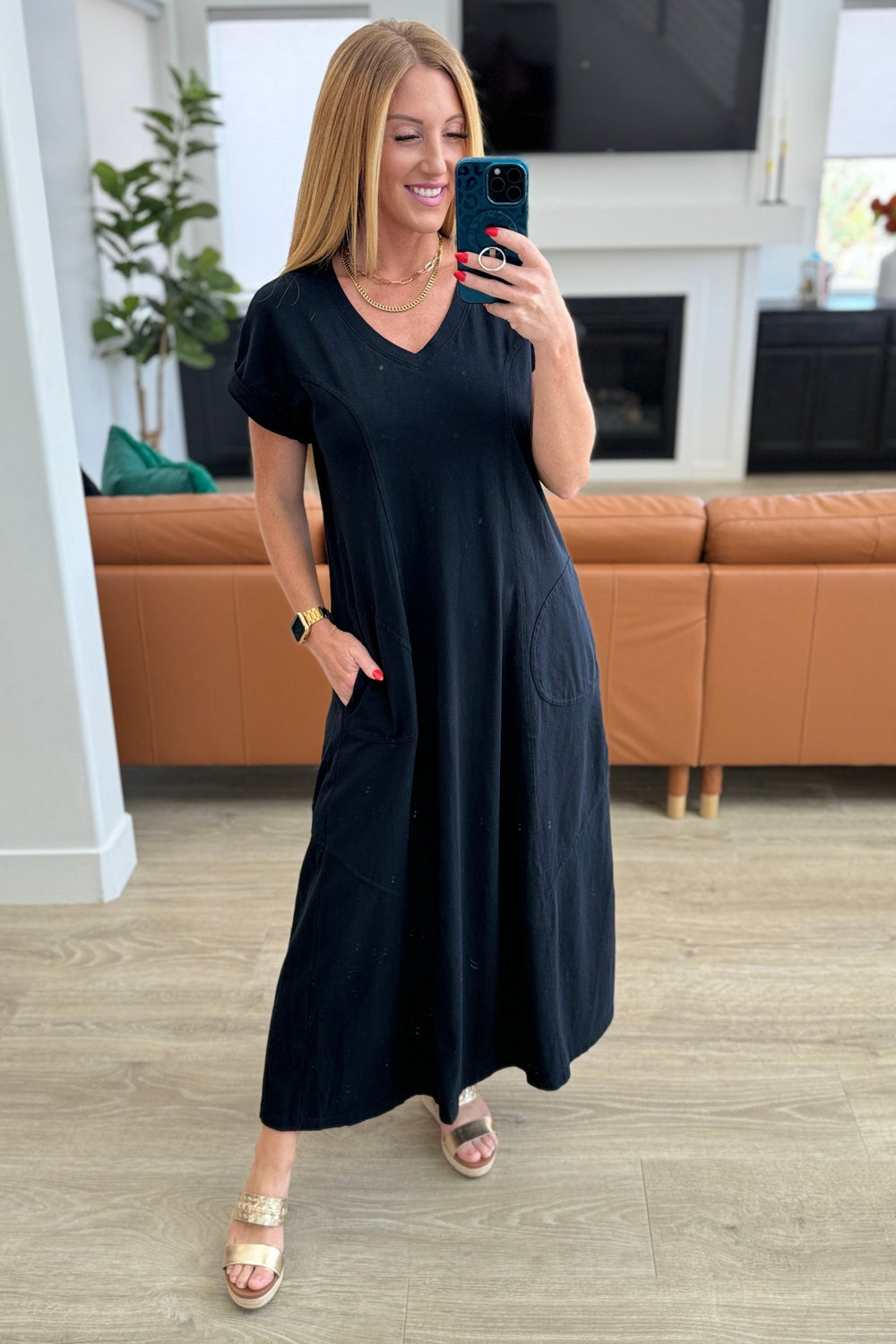 Rae Mode Modern Maritime Shift Maxi Dress in Black-Dresses-Ave Shops-[option4]-[option5]-[option6]-[option7]-[option8]-Shop-Boutique-Clothing-for-Women-Online