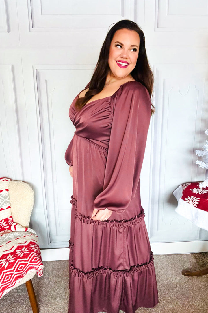 Holiday Vibes Wine Satin Front Overlap Smocked Back Maxi Dress-Haptics-[option4]-[option5]-[option6]-[option7]-[option8]-Shop-Boutique-Clothing-for-Women-Online