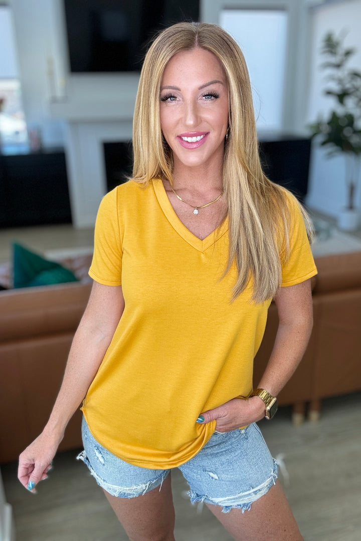 Heart and Soul V-Neck Top in Mustard-Tops-Ave Shops-[option4]-[option5]-[option6]-[option7]-[option8]-Shop-Boutique-Clothing-for-Women-Online