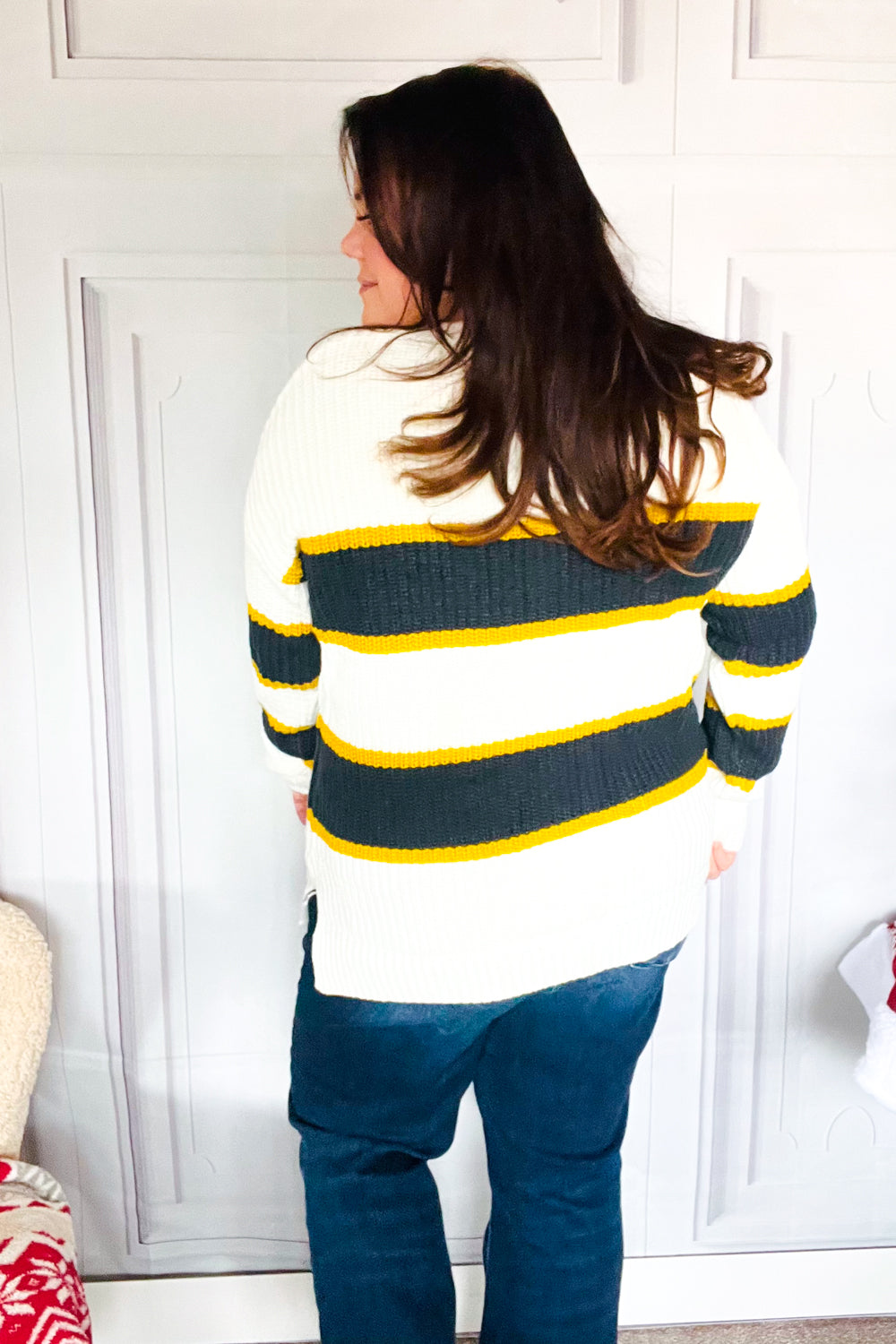 Casual Chic Yellow & Ivory Stripe Oversize Knit Sweater-Reborn J-[option4]-[option5]-[option6]-[option7]-[option8]-Shop-Boutique-Clothing-for-Women-Online