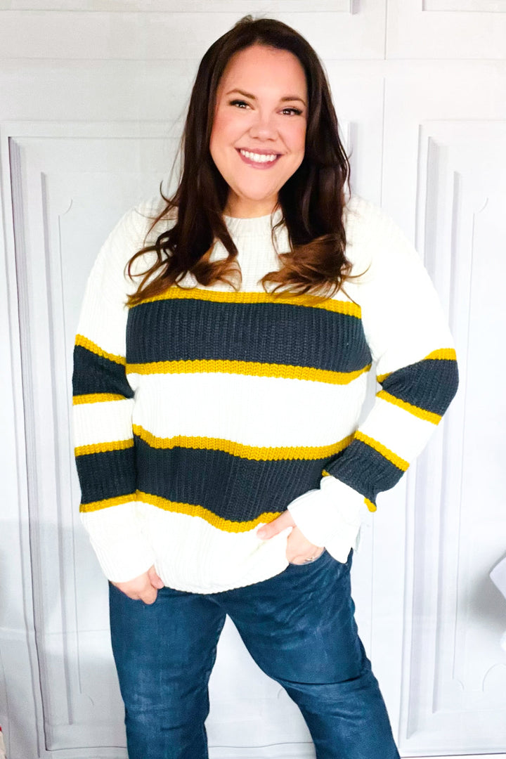 Casual Chic Yellow & Ivory Stripe Oversize Knit Sweater-Reborn J-[option4]-[option5]-[option6]-[option7]-[option8]-Shop-Boutique-Clothing-for-Women-Online