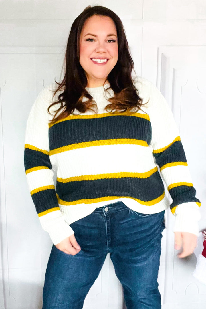 Casual Chic Yellow & Ivory Stripe Oversize Knit Sweater-Reborn J-[option4]-[option5]-[option6]-[option7]-[option8]-Shop-Boutique-Clothing-for-Women-Online