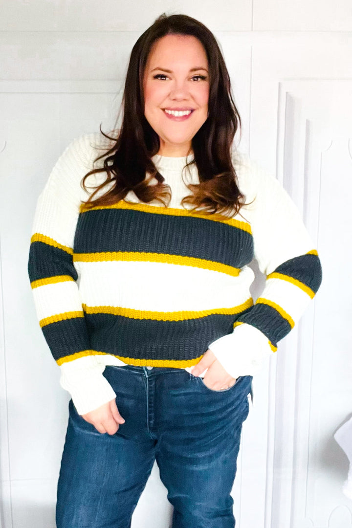 Casual Chic Yellow & Ivory Stripe Oversize Knit Sweater-Reborn J-[option4]-[option5]-[option6]-[option7]-[option8]-Shop-Boutique-Clothing-for-Women-Online