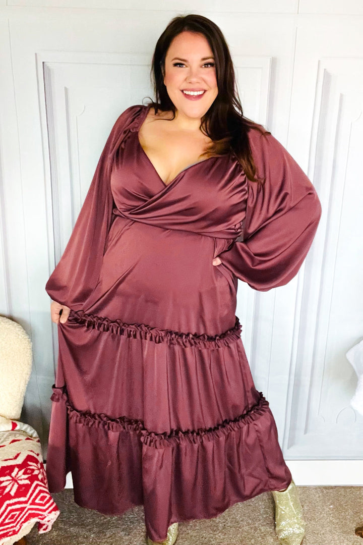 Holiday Vibes Wine Satin Front Overlap Smocked Back Maxi Dress-Haptics-[option4]-[option5]-[option6]-[option7]-[option8]-Shop-Boutique-Clothing-for-Women-Online