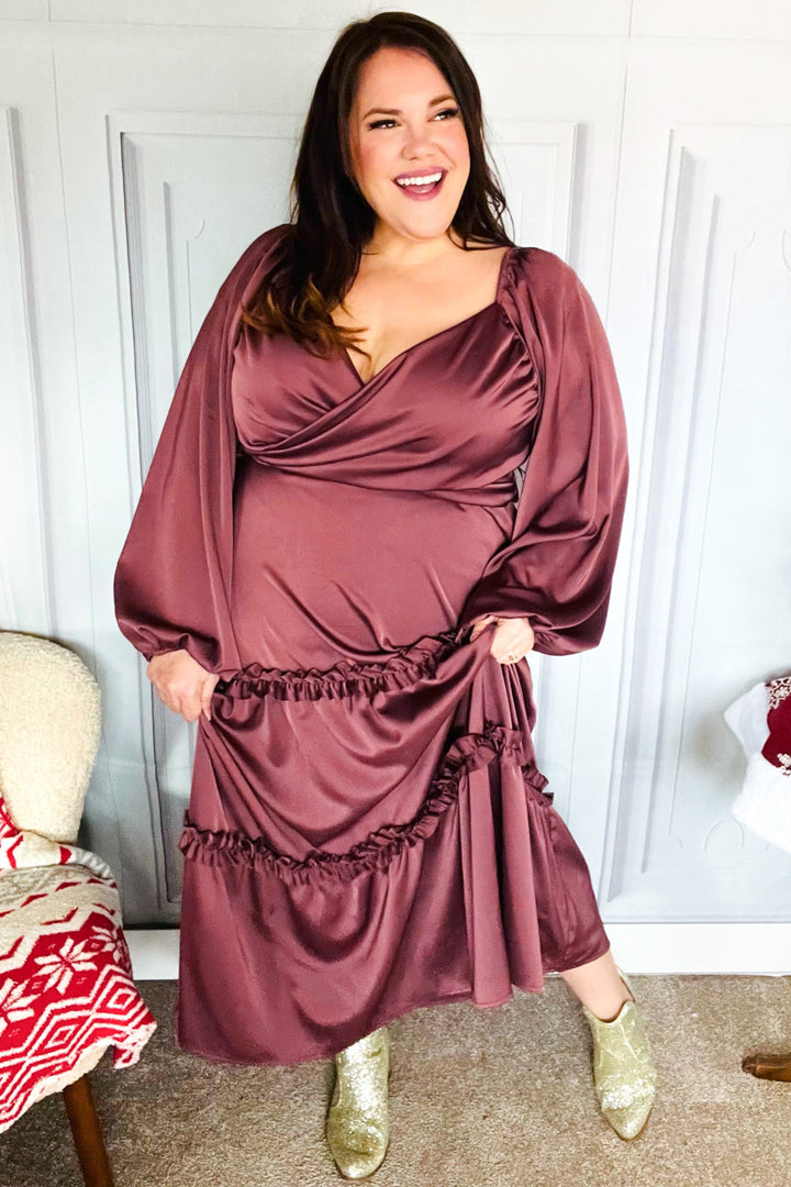 Holiday Vibes Wine Satin Front Overlap Smocked Back Maxi Dress-Haptics-[option4]-[option5]-[option6]-[option7]-[option8]-Shop-Boutique-Clothing-for-Women-Online