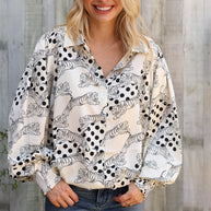 Dazzle in Ivory Satin Button-Down Collared Long Sleeve Bouse-First Love-[option4]-[option5]-[option6]-[option7]-[option8]-Shop-Boutique-Clothing-for-Women-Online