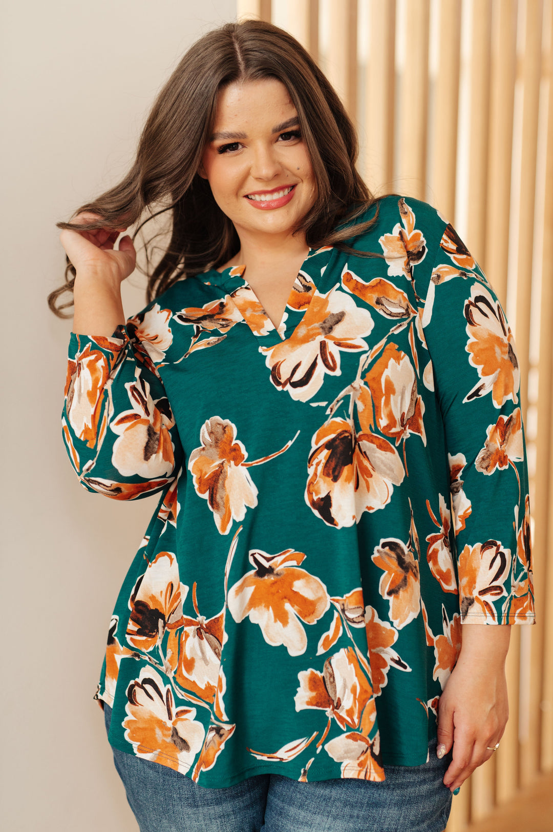 I Think Different Top in Teal Floral-Tops-Ave Shops-[option4]-[option5]-[option6]-[option7]-[option8]-Shop-Boutique-Clothing-for-Women-Online