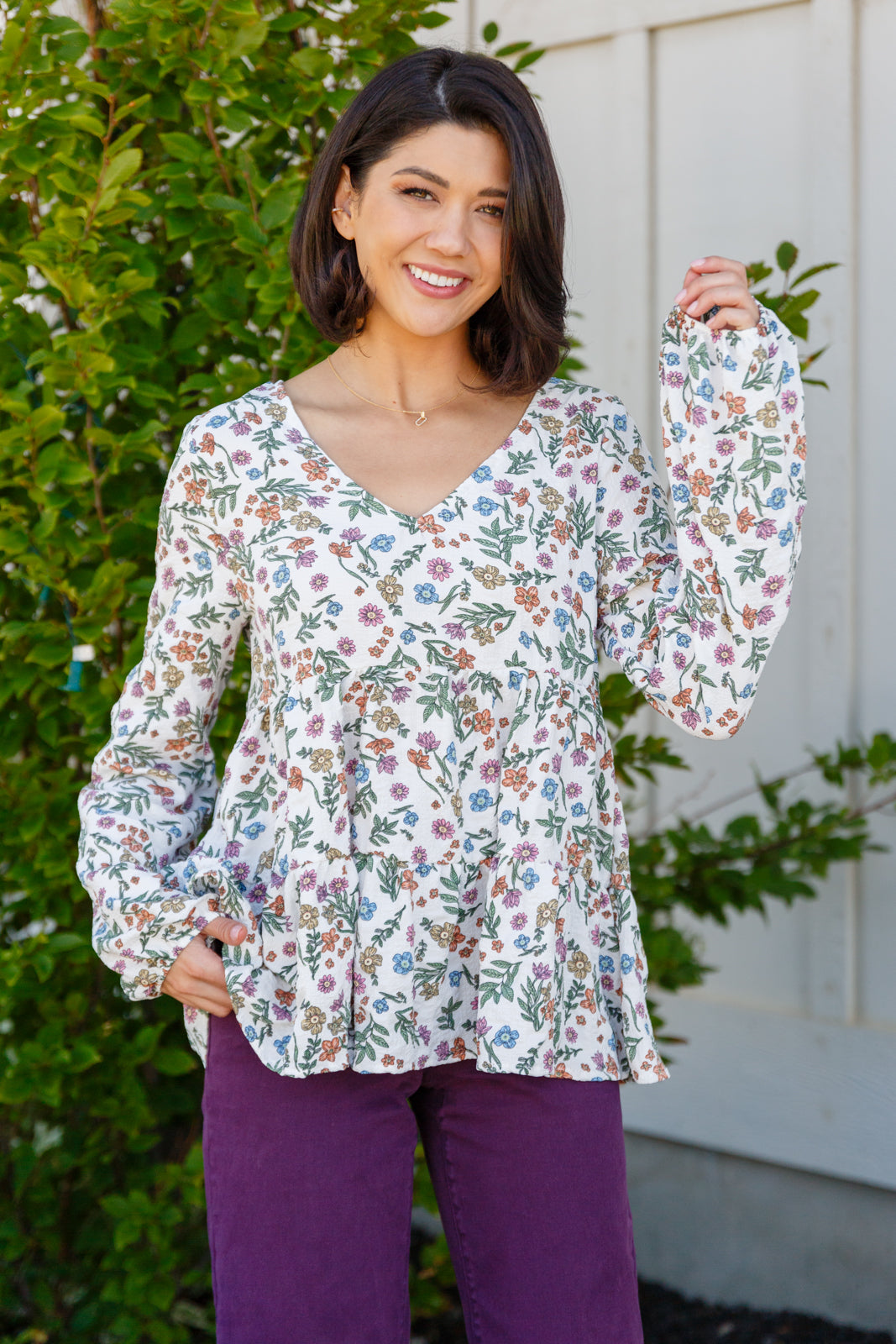 I Think I Can V-Neck Floral Top-Tops-Ave Shops-[option4]-[option5]-[option6]-[option7]-[option8]-Shop-Boutique-Clothing-for-Women-Online