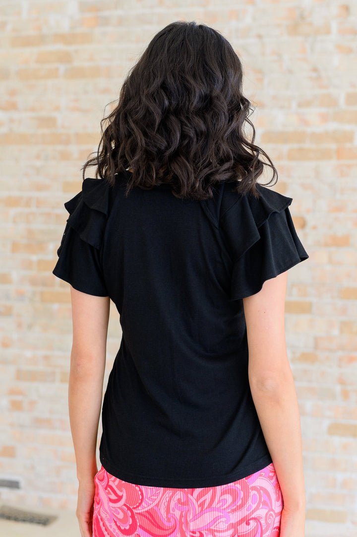I'll Allow It Flutter Sleeve Tee In Black-Tops-Ave Shops-[option4]-[option5]-[option6]-[option7]-[option8]-Shop-Boutique-Clothing-for-Women-Online