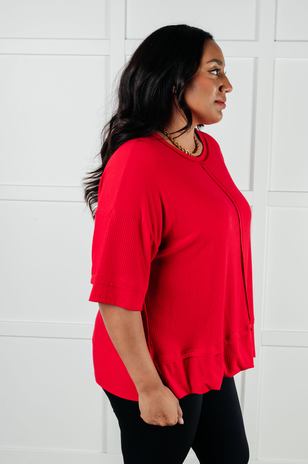 I'll Never Forget Ribbed Dolman Sleeve Top in Red-Tops-Ave Shops-[option4]-[option5]-[option6]-[option7]-[option8]-Shop-Boutique-Clothing-for-Women-Online