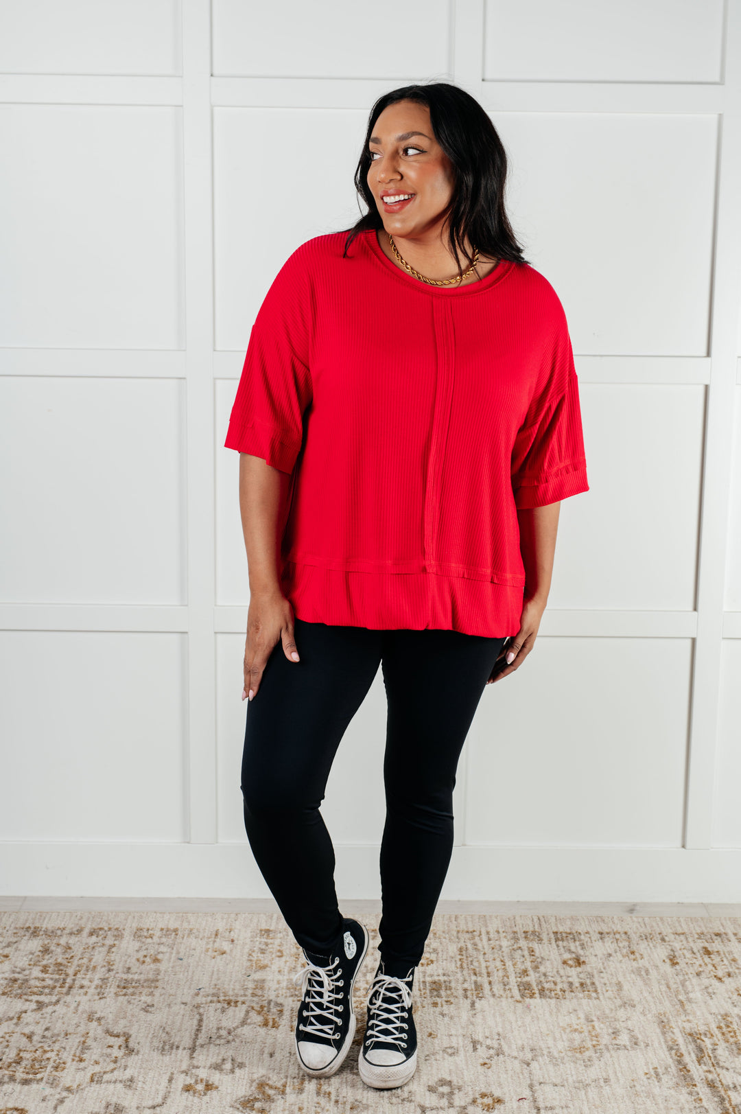 I'll Never Forget Ribbed Dolman Sleeve Top in Red-Tops-Ave Shops-[option4]-[option5]-[option6]-[option7]-[option8]-Shop-Boutique-Clothing-for-Women-Online