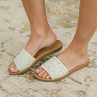 Imelda Off White Crocheted Slip On Sandal-Womens-Ave Shops-[option4]-[option5]-[option6]-[option7]-[option8]-Shop-Boutique-Clothing-for-Women-Online