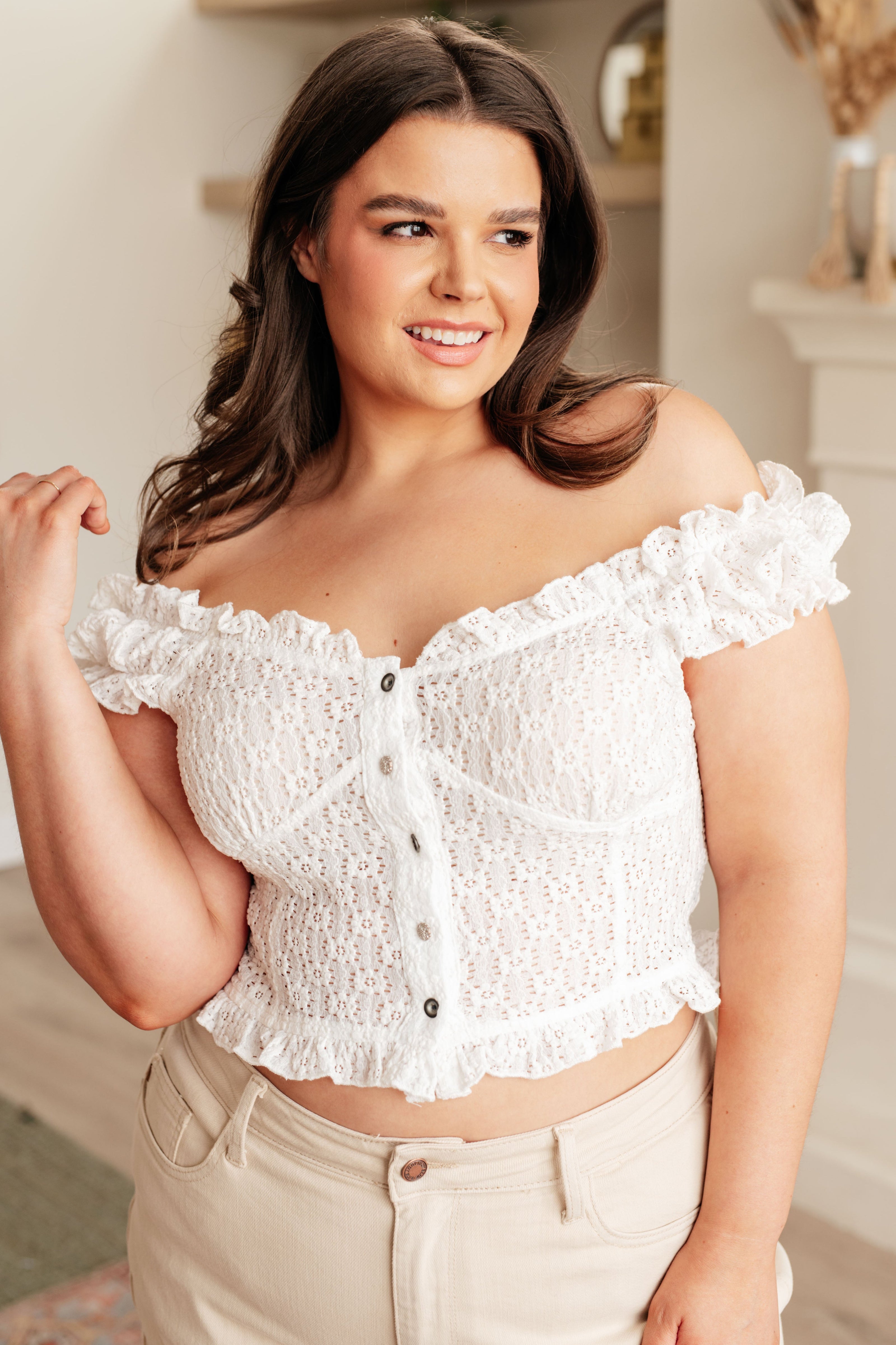 POL In Fair Verona Button Up Crop in Off White-Tops-Ave Shops-[option4]-[option5]-[option6]-[option7]-[option8]-Shop-Boutique-Clothing-for-Women-Online