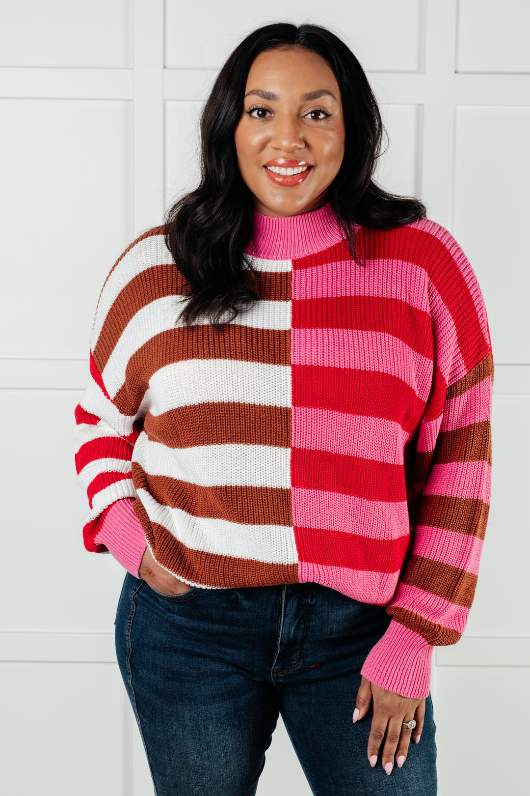 In Your Lane Color Blocked Stripe Sweater-Tops-Ave Shops-[option4]-[option5]-[option6]-[option7]-[option8]-Shop-Boutique-Clothing-for-Women-Online