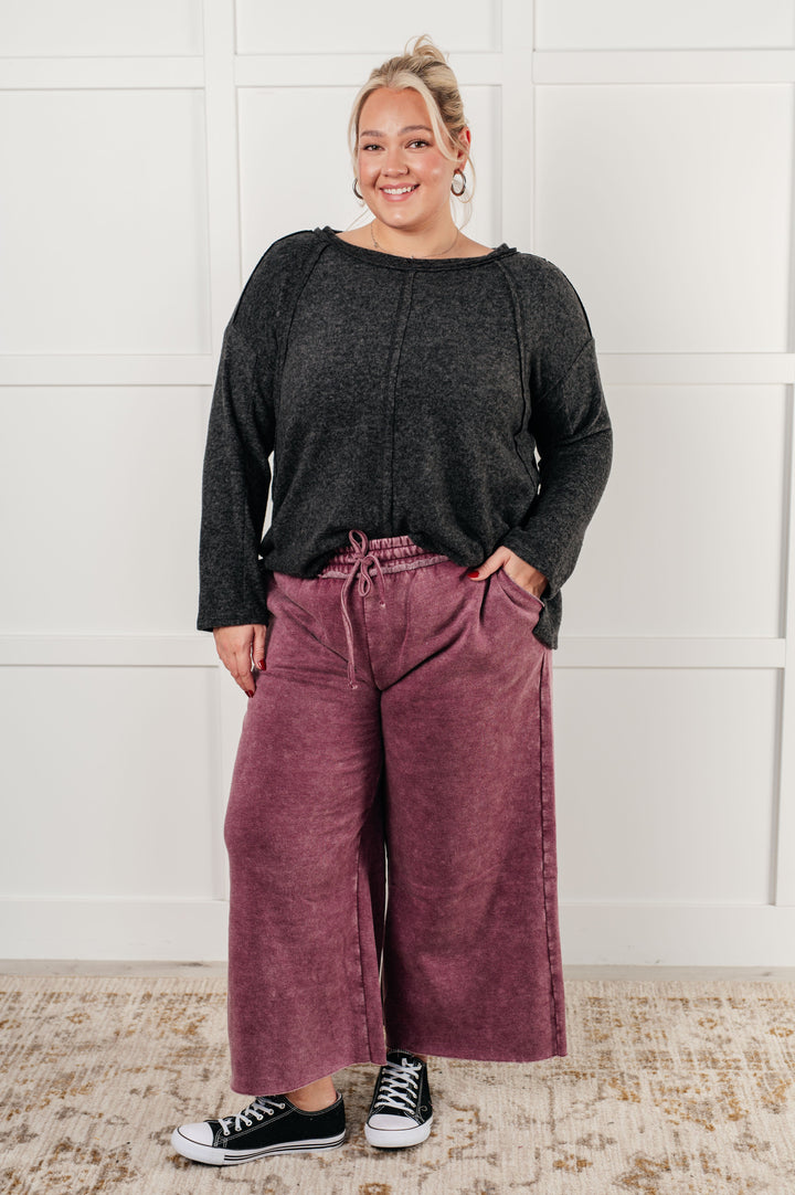 Zenana In or Out Wide Leg Cropped Pants in Eggplant-Athleisure-Ave Shops-[option4]-[option5]-[option6]-[option7]-[option8]-Shop-Boutique-Clothing-for-Women-Online