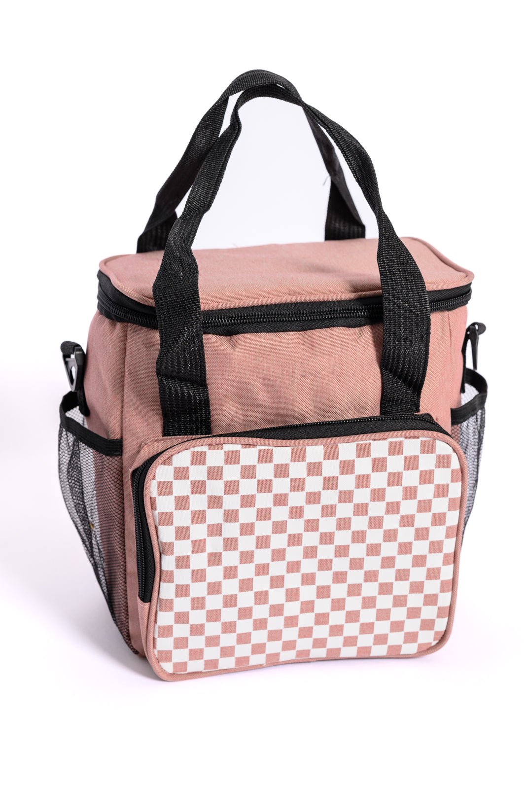Insulated Checked Tote in Pink-Accessories-Ave Shops-OS-[option4]-[option5]-[option6]-[option7]-[option8]-Shop-Boutique-Clothing-for-Women-Online