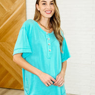 In the Rotation Exposed Seam Tee in Aqua-Womens-Ave Shops-[option4]-[option5]-[option6]-[option7]-[option8]-Shop-Boutique-Clothing-for-Women-Online