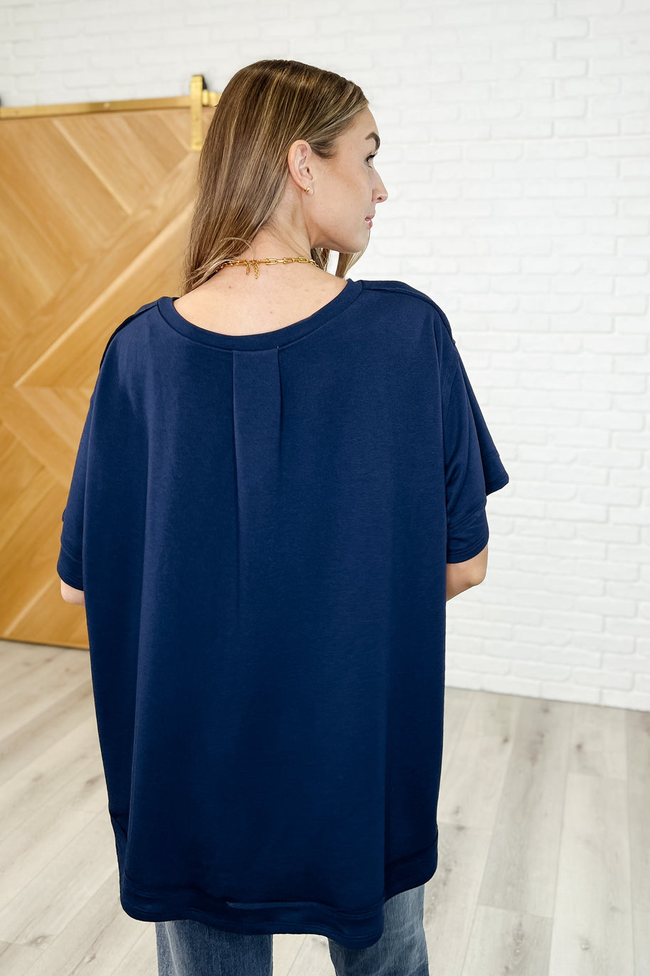 In the Rotation Exposed Seam Tee in Navy-Womens-Ave Shops-[option4]-[option5]-[option6]-[option7]-[option8]-Shop-Boutique-Clothing-for-Women-Online