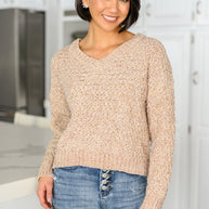 Irish Coffee Knitted Crop V Neck Sweater-Womens-Ave Shops-[option4]-[option5]-[option6]-[option7]-[option8]-Shop-Boutique-Clothing-for-Women-Online