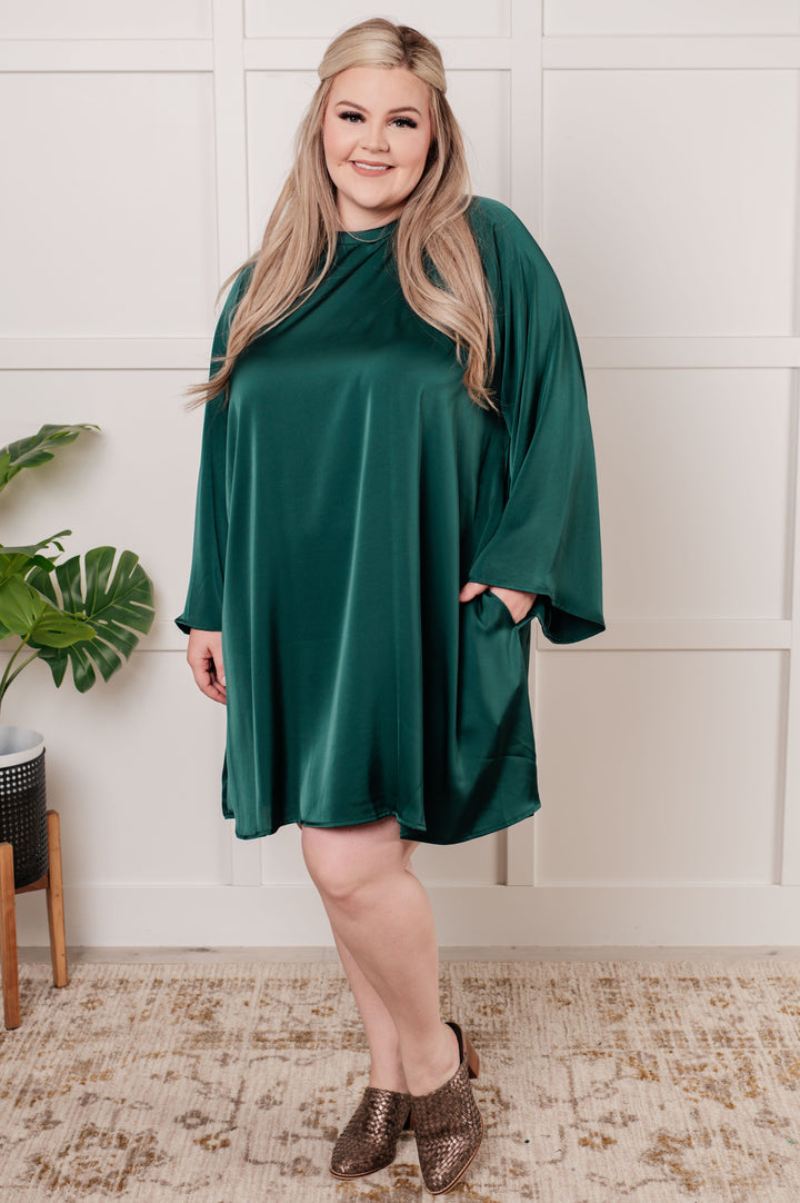 Isn't It Lovely Poly Satin Butterfly Sleeve Dress-Dresses-Ave Shops-[option4]-[option5]-[option6]-[option7]-[option8]-Shop-Boutique-Clothing-for-Women-Online