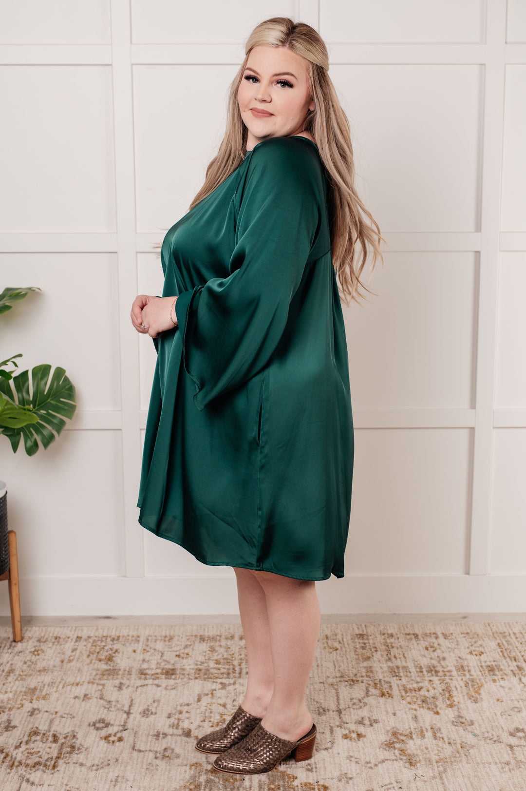 Isn't It Lovely Poly Satin Butterfly Sleeve Dress-Dresses-Ave Shops-[option4]-[option5]-[option6]-[option7]-[option8]-Shop-Boutique-Clothing-for-Women-Online