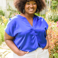 Isn't it Ironic Shirt in Blue-Womens-Ave Shops-[option4]-[option5]-[option6]-[option7]-[option8]-Shop-Boutique-Clothing-for-Women-Online