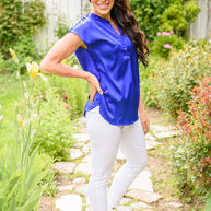 Isn't it Ironic Shirt in Blue-Womens-Ave Shops-[option4]-[option5]-[option6]-[option7]-[option8]-Shop-Boutique-Clothing-for-Women-Online