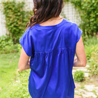 Isn't it Ironic Shirt in Blue-Womens-Ave Shops-[option4]-[option5]-[option6]-[option7]-[option8]-Shop-Boutique-Clothing-for-Women-Online