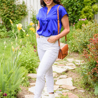 Isn't it Ironic Shirt in Blue-Womens-Ave Shops-[option4]-[option5]-[option6]-[option7]-[option8]-Shop-Boutique-Clothing-for-Women-Online