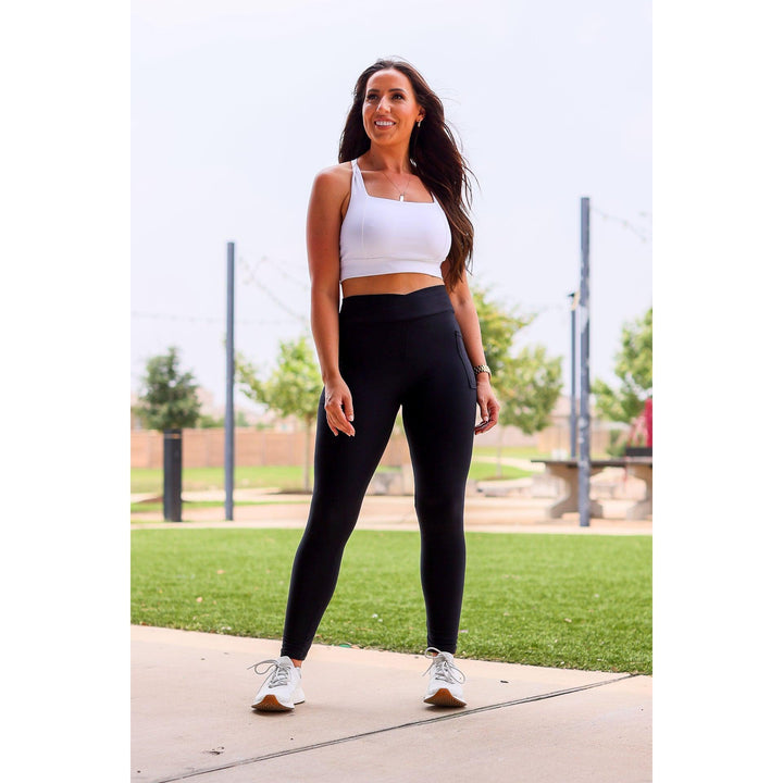 Crossover BLACK Pocket Full Length Leggings - Luxe Leggings by Julia Rose®-JuliaRoseWholesale-[option4]-[option5]-[option6]-[option7]-[option8]-Shop-Boutique-Clothing-for-Women-Online